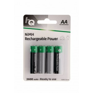 2600 mAh AA NiMh rechargeable battery 4 pcs